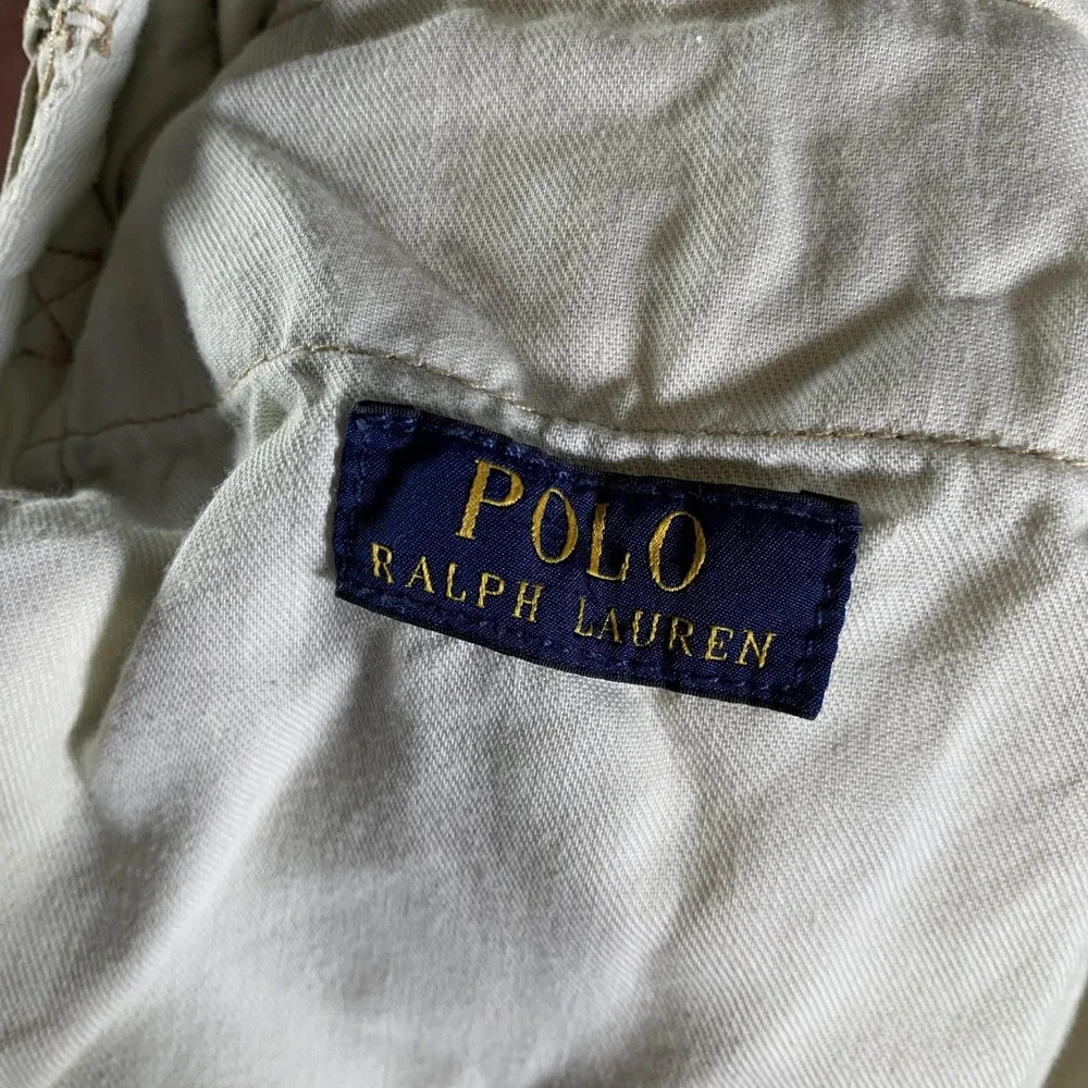 Polo Ralph Lauren Cargo Shorts‎ Mens 30 Beige Relaxed Fit Drawstring Drill Khaki